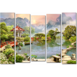Модульная картина Japan lake