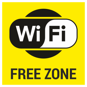 Т-2395 - Таблички на металле «Wi-Fi free», жёлтый фон