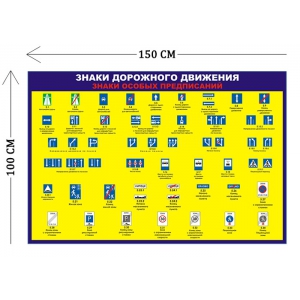 СТН-401 - Cтенд Знаки дорожного движения предписывающие 100 х 150 см (1плакат)