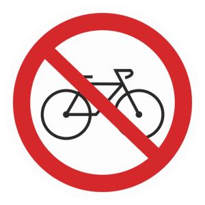 Т-2394 - Таблички на металле «Вход с велосипедами запрещен»