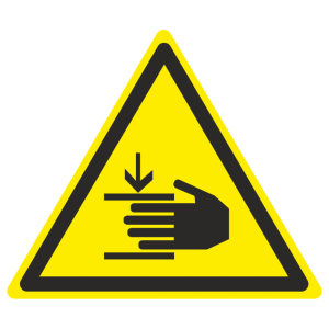 Знак безопасности W-27 «Осторожно, возможно травмирование рук»