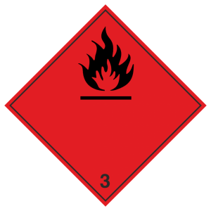 Знак безопасности 3.3 «Легковоспламеняющиеся жидкости» (чёрные буквы)